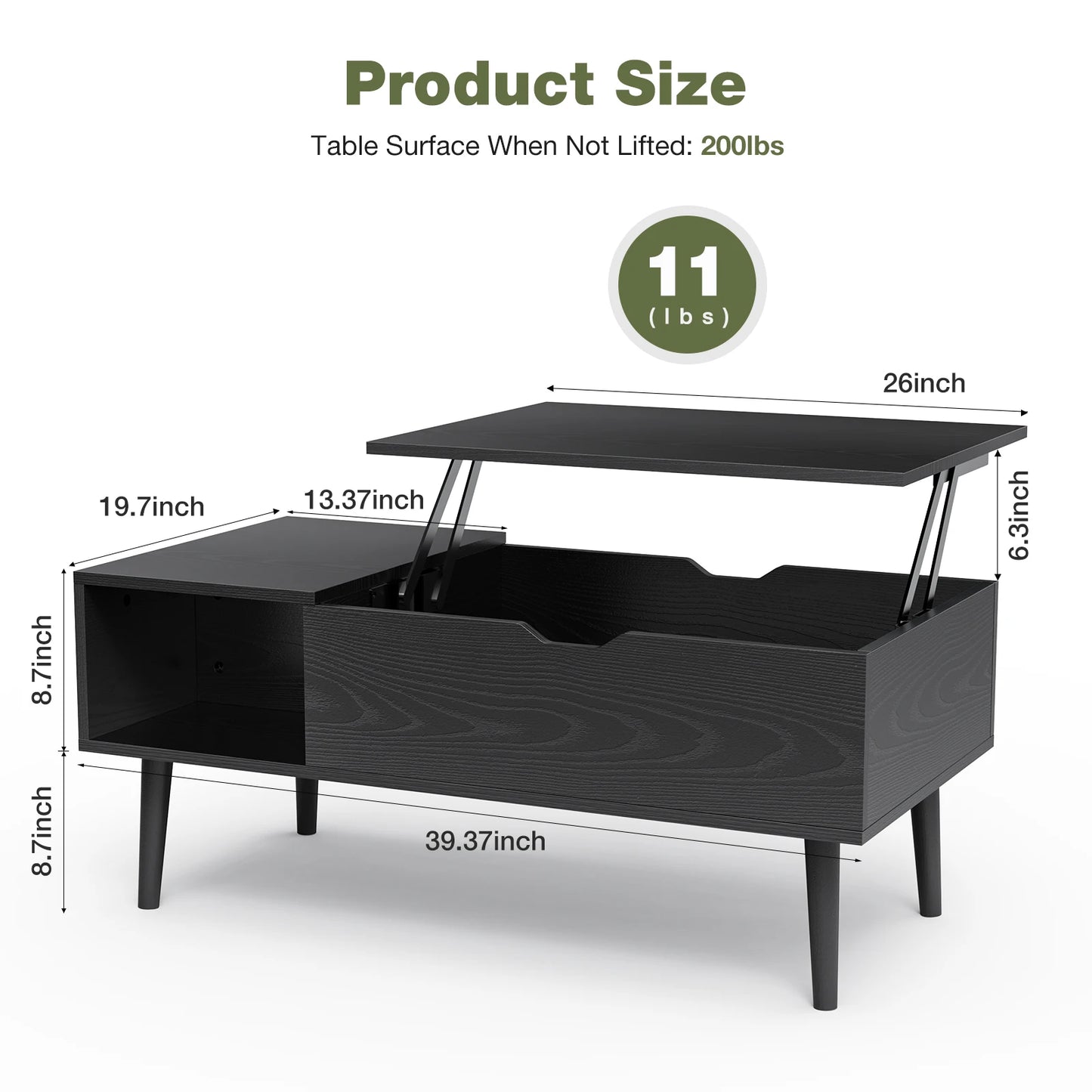 JHK Lift Top Coffee Table