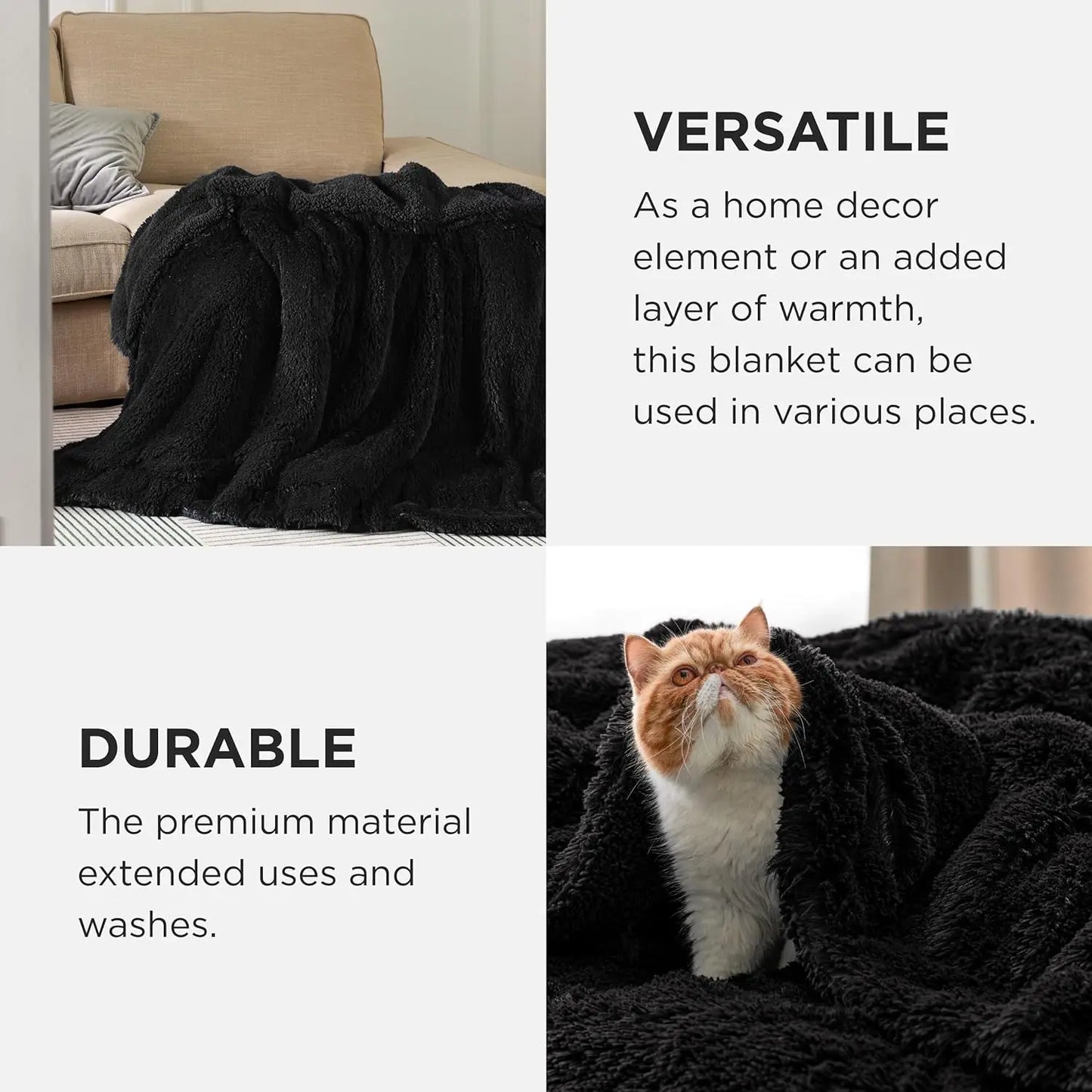 Bedsure Soft Fuzzy Faux Fur Throw Blanket